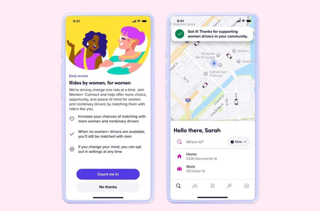 a screenshot of the new feature in the Lyft app